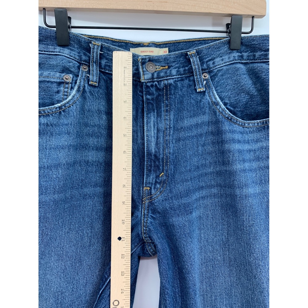 Levis Baggy Dad Jeans Womens 30 Blue Wide Leg Fade Cotton Denim Pants - Picture 6 of 9